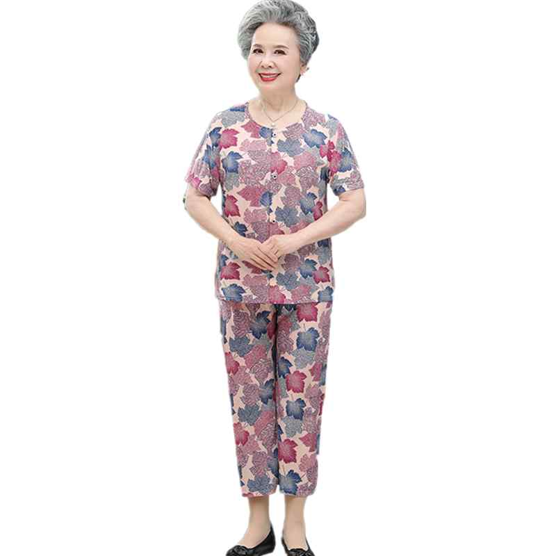 セットアップ レディース おしゃれ 快適 シニア 七分丈パンツ 半袖 花柄 夏 涼しい ゆったり 体型カバー プレゼント 敬老会 ルームウェア 上下セット frontop-13043383 フロントップ楽天市場店 パッケージ画像