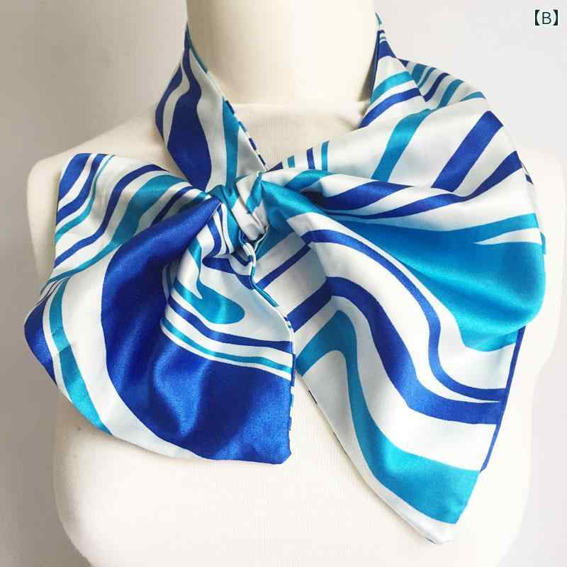 スカーフ レディース おしゃれ ビジネス 多機能 シフォン オフィス スチュワーデス 銀行 制服 アレンジ 春夏 ストライプ 柄 上品