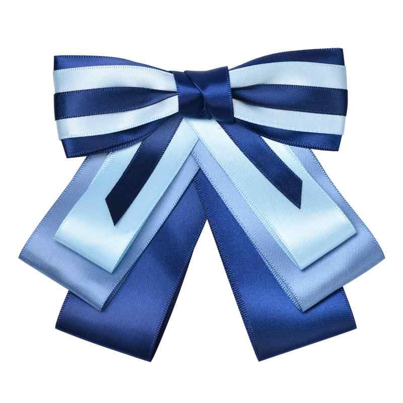 リボン レディース おしゃれ ブルー ストライプ フォーマル 事務服 制服 シャツ用 銀行 郵便局 屋内勤務 かわいい アクセサリー 春 オフィス 通勤