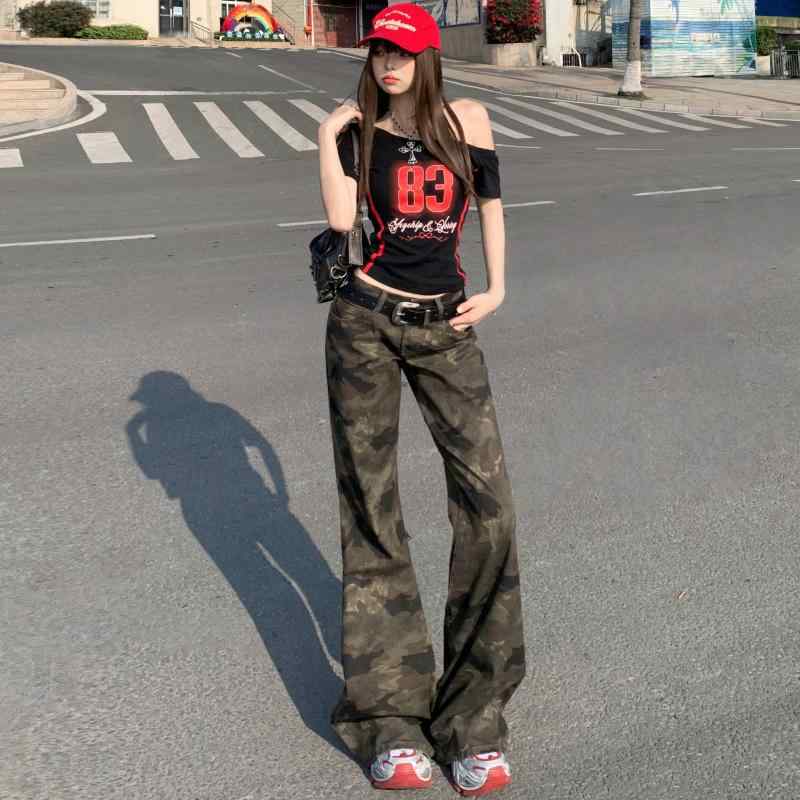 【THEAIRTOWN】カモフラ バック リボン フレア パンツ 楽天市場】カモフラ(スタイル(パンツ)フレアパンツ