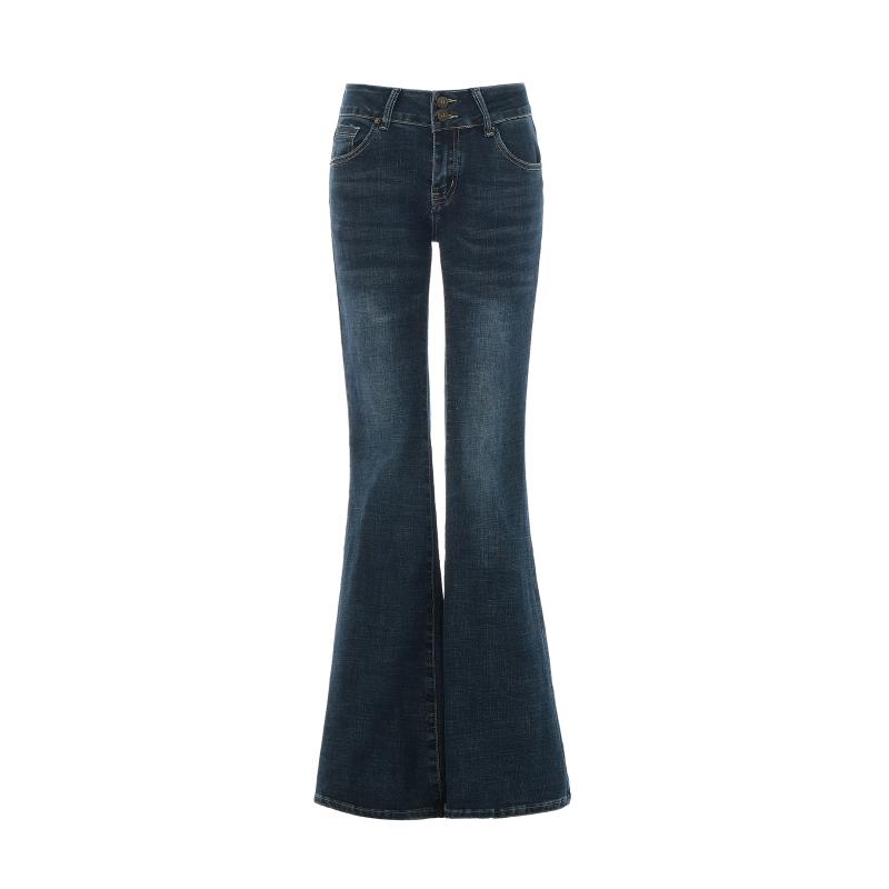 Low Rise Jeans - フレアパンツ レディース おしゃれ カジュアル ローライズ 微フレア デニム ブーツカット ヴィンテージ風 夏 美脚 脚長 コーデ万能