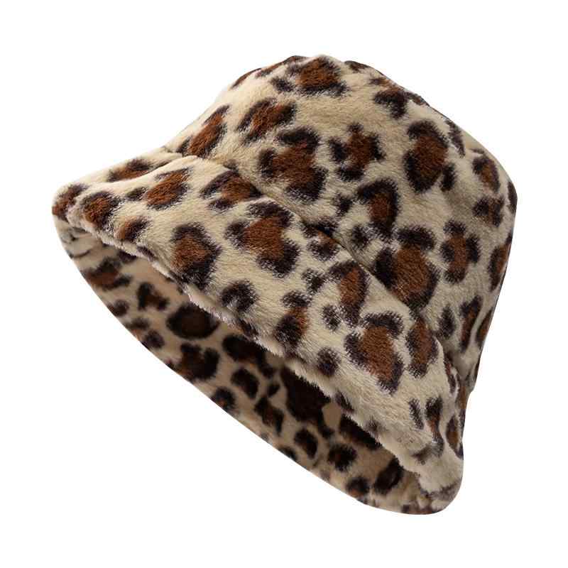 帽子 秋冬 防寒 厚手 ボア バケットハット つば広 ストレート 小顔効果 豹柄 カジュアル おしゃれ(4.0)