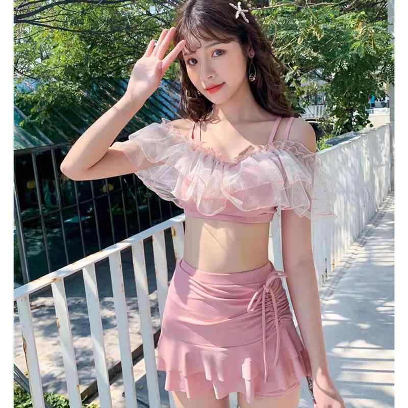 チュールワンショルダー水着 mellowneon チュールワンショルダー水着