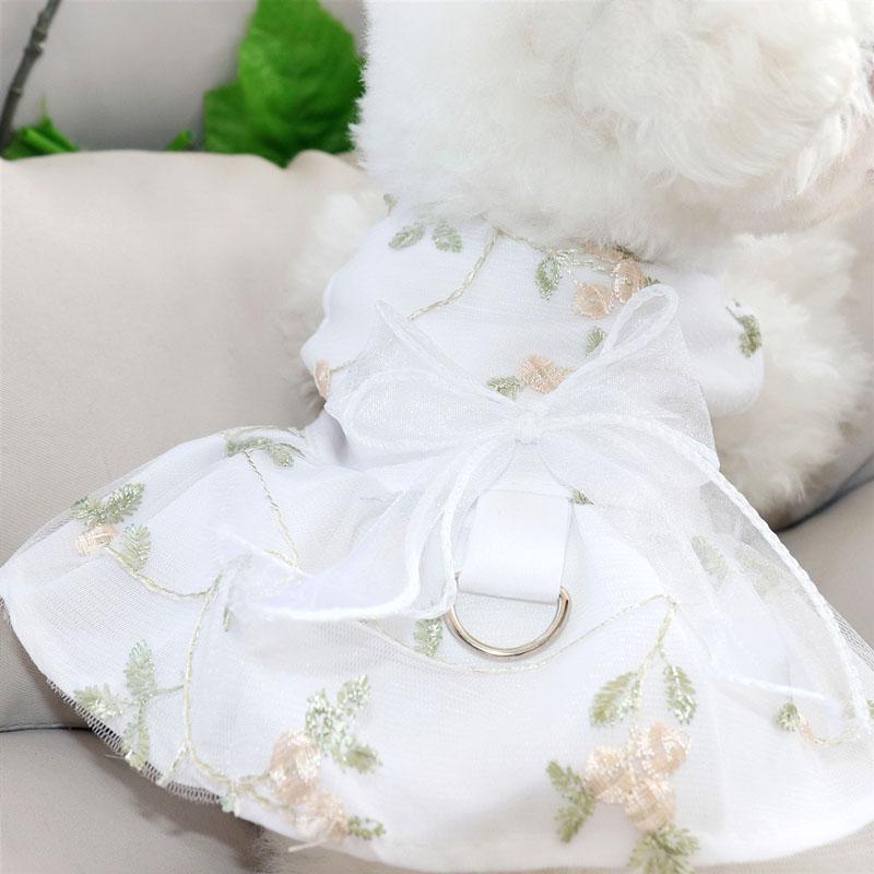 犬 服 女の子 かわいい ペット 散歩 花柄 プリンセス ドレス マルチーズ ビションフリーゼ ポメラニア..