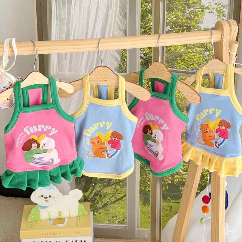 犬 服 女の子 かわいい 小型 大きいサイズ ペット 猫 夏 キャミソール スカート フリル ビションフリー..