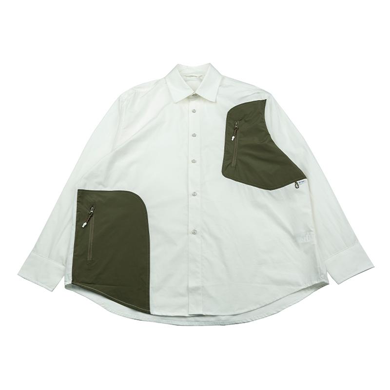 シャツ メンズ おしゃれ 大人 長袖 春秋 アウトドア 切り替え 配色 カジュアル
