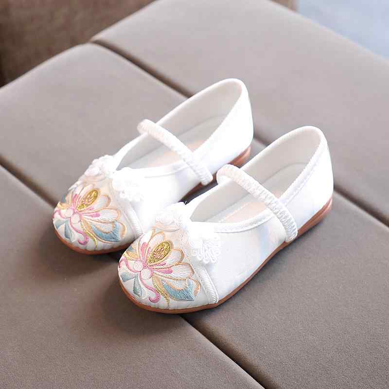 布シューズ 女の子 キッズ 中国風 刺繍 花柄 キッズ ダンス 古装 可愛い レトロ 歩きやすい