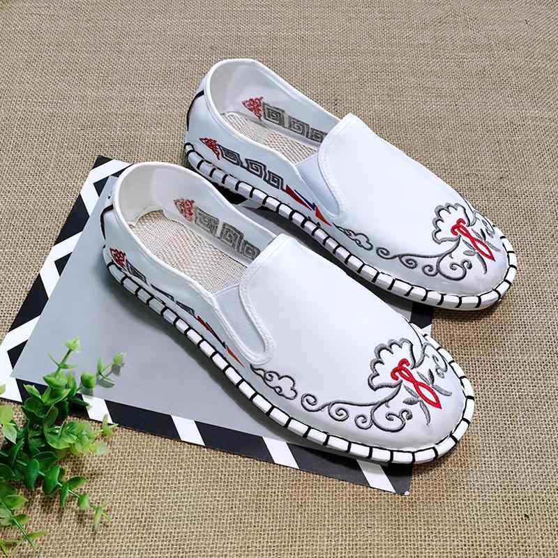 スリッポン 布靴 メンズ おしゃれ カジュアル 歩きやすい レディース 刺繍 中国風 平底 ラバーソール 通気性 仕事 靴