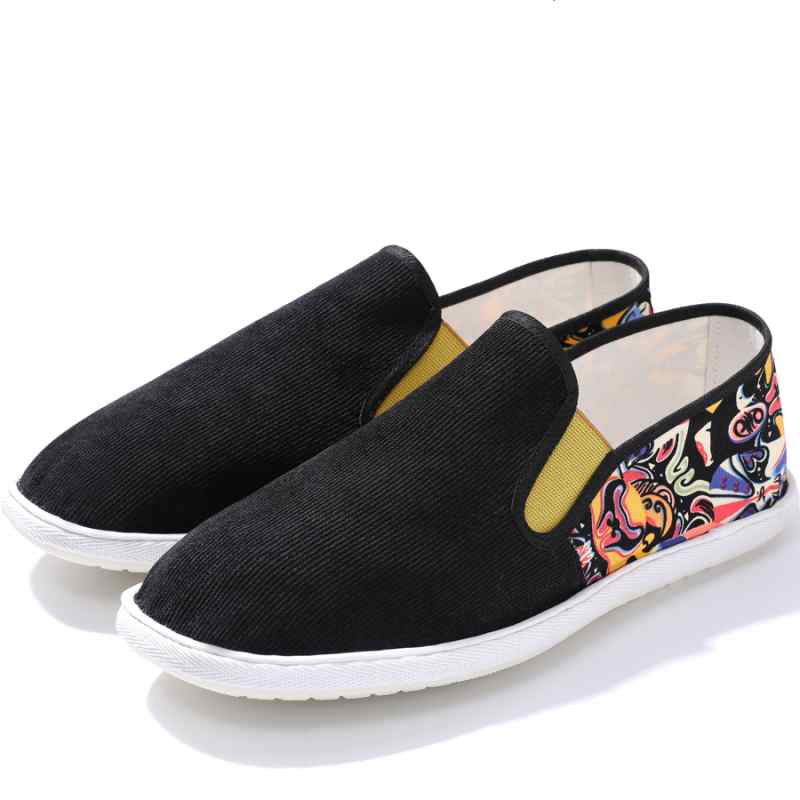 スリッポン 布靴 メンズ おしゃれ カジュアル 歩きやすい 刺繍 通気性 千層底 シンプル ローカット シューズ