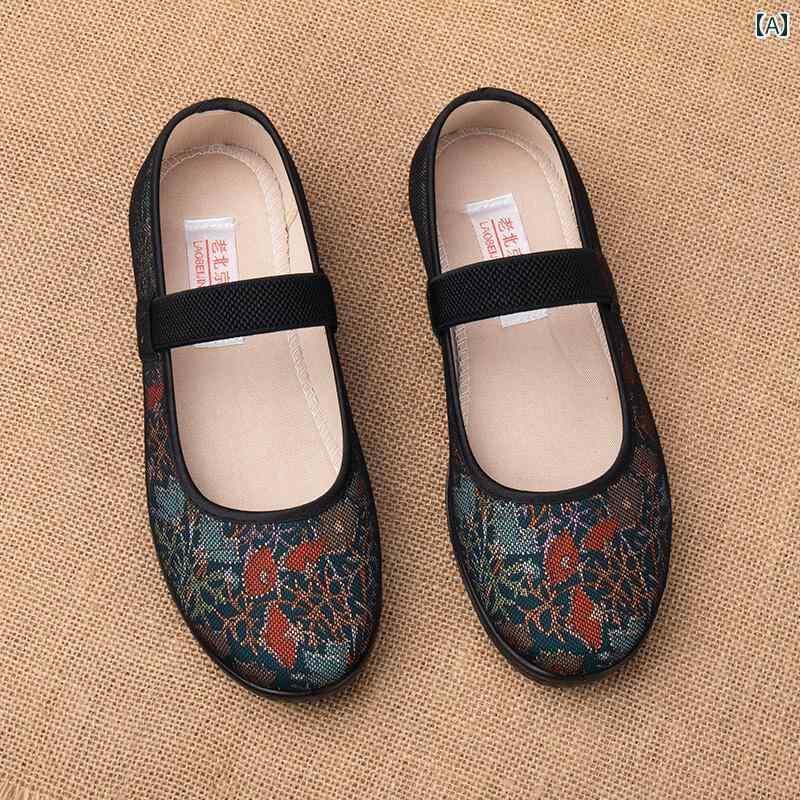 シューズ レディース おしゃれ 歩きやすい 春夏 滑り止め 幅広 甲高 フラットシューズ 刺繍 花柄 レトロ 大きいサイズ シニア frontop-13045107 フロントップ楽天市場店 サンプル画像2