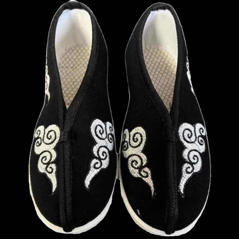 スリッポン メンズ おしゃれ カジュアル 歩きやすい 刺繍 中国風 レトロ 通気性 軽量 布製 靴