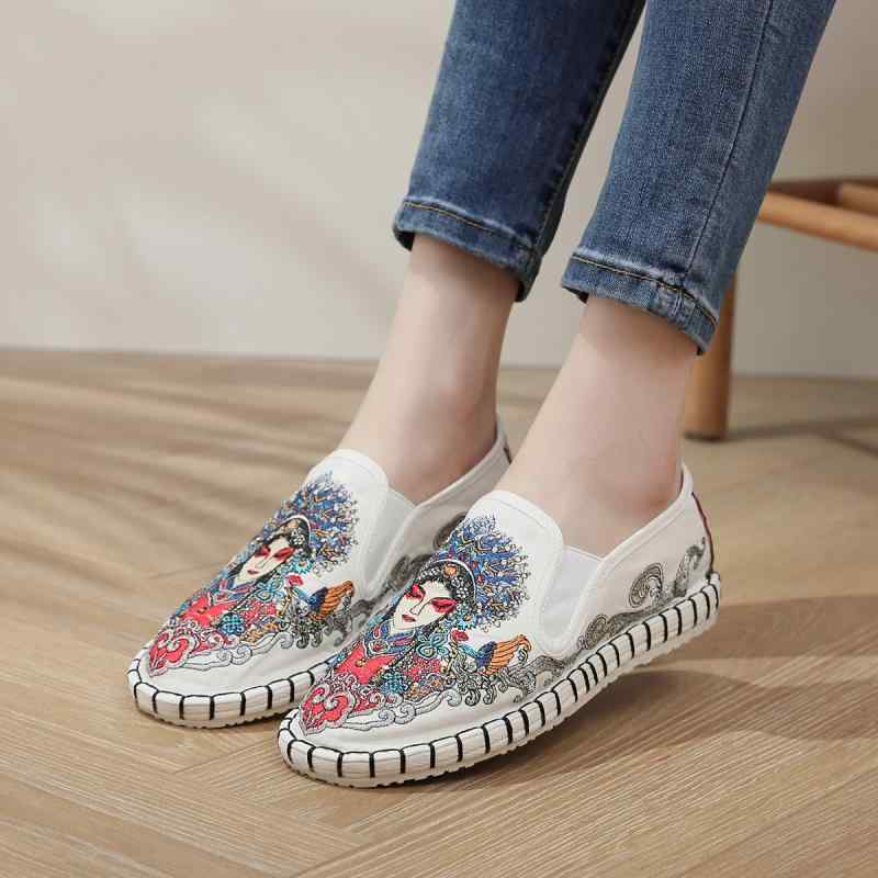 スリッポン 布靴 メンズ おしゃれ カジュアル 歩きやすい レディース 江南風 中国風 千層底 刺繍 花柄 ..