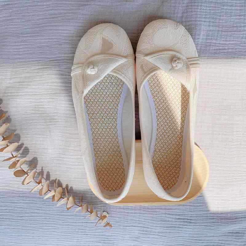 フラットシューズ レディース おしゃれ 歩きやすい 刺繍 伝統風 滑り止め ソフトシューズ ママ 広場ダ..