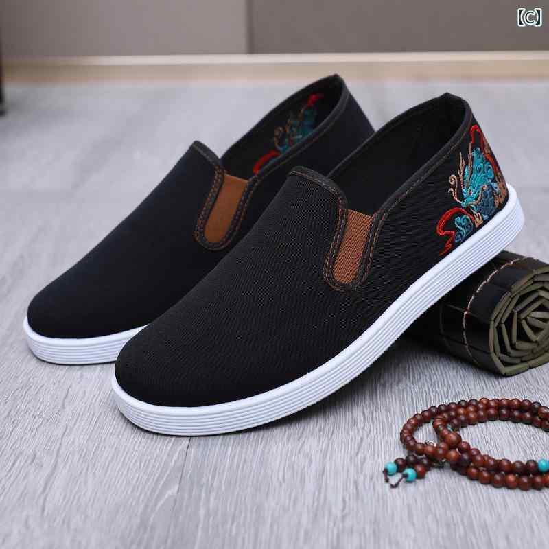 スリッポン メンズ おしゃれ カジュアル 歩きやすい 黒 刺繍 軽量 柔らかい ソフトソール 滑り止め 通気性 仕事 靴