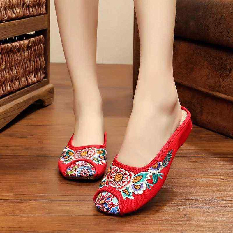 サンダル レディース おしゃれ 歩きやすい 夏 刺繍 花柄 エスニック 中国風 ルームシューズ カジュアル..