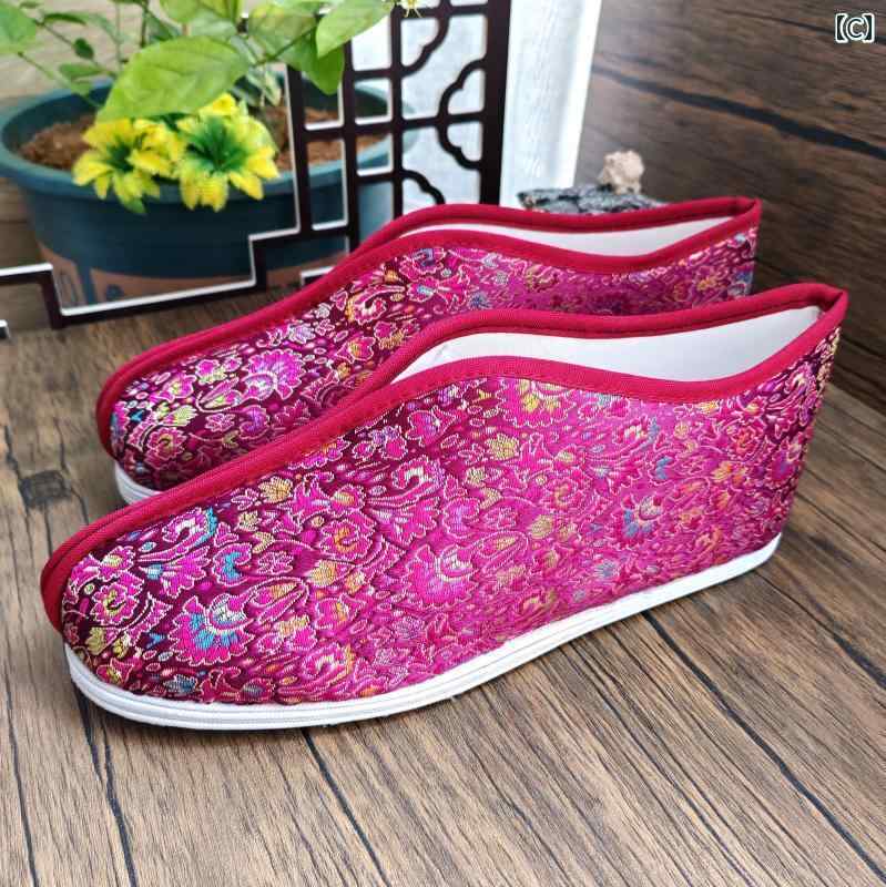 布靴 レディース おしゃれ 歩きやすい 刺繍 蓮花底 千層底 シニア 伝統柄 葬儀 法事 小物 frontop-13045172 フロントップ楽天市場店 サンプル画像3
