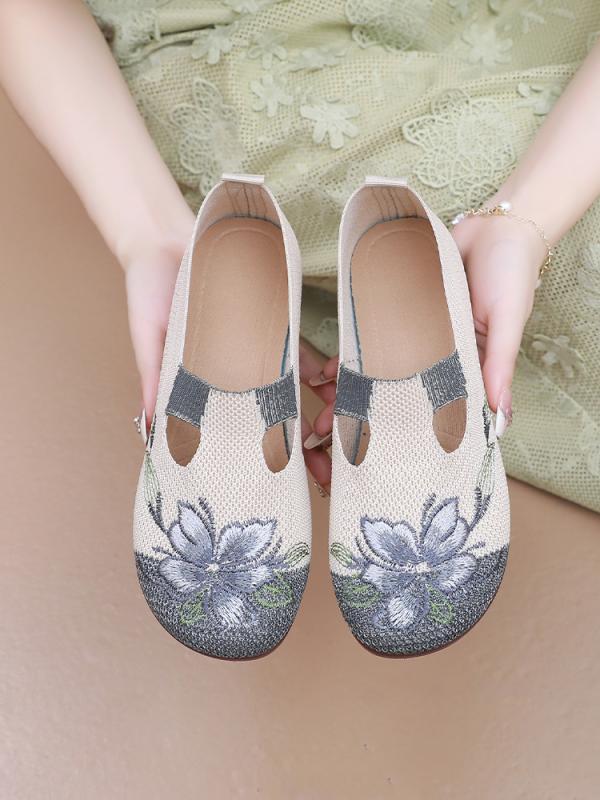布シューズ レディース おしゃれ 歩きやすい 夏 刺繍 メッシュ 通気性 快適 軽量 ソフトソール 滑り止め シニア用 柔らかい frontop-13045176 フロントップ楽天市場店 パッケージ画像