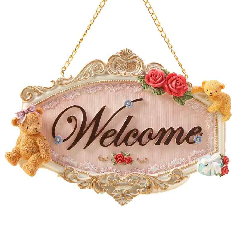 ドアプレート ヨーロピアン 立体的 ウェルカムサイン 玄関 入口 家 カフェ 飲食店 吊り下げ ハンギング..