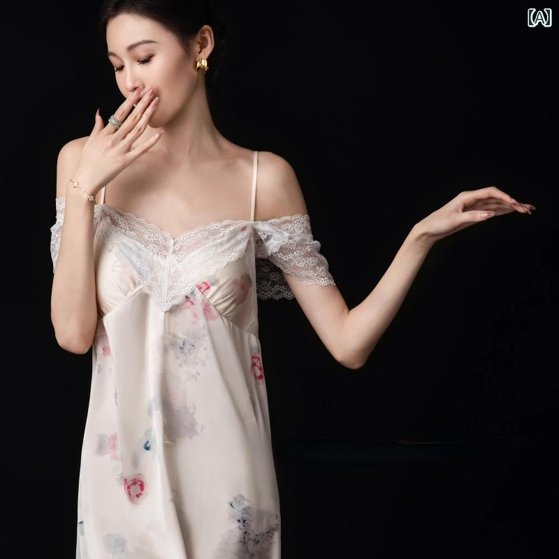 キャミソール ワンピース レディース おしゃれ 夏 パフスリーブ レース セクシー 滑らか かわいい 上品 ルームウェア レディース おしゃれ インナー 涼しい 快適