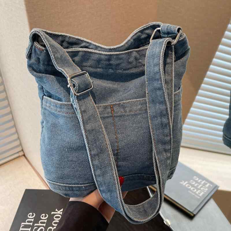 ショルダーバッグ レディース おしゃれ デニム キャンバス 春 韓国 新 シンプル 大学生 斜め掛け 通学