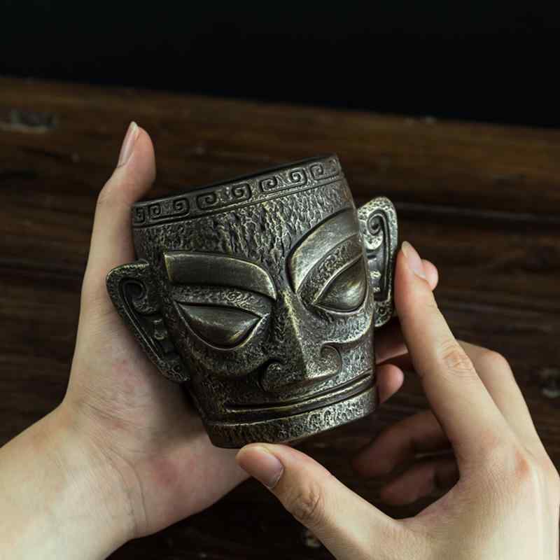 おもしろ ペン立て お土産 小さめ 装飾品 卓上 多機能 収納 ゴールド ブロンズ シンプル かっこいい オフィス 紫砂 灰皿 アンティーク調 インテリア