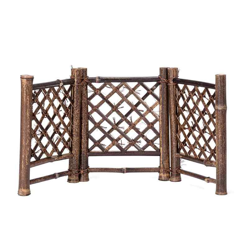 インテリア 置物 格子 竹 屏風 小さい 三つ折り ラティス スクリーン 卓上 ディスプレイ 茶道 アクセサ..