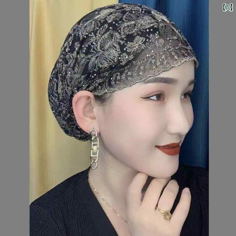 帽子 レディース おしゃれ 春秋 薄手 便利 頭巾 纱巾 白髪カバー