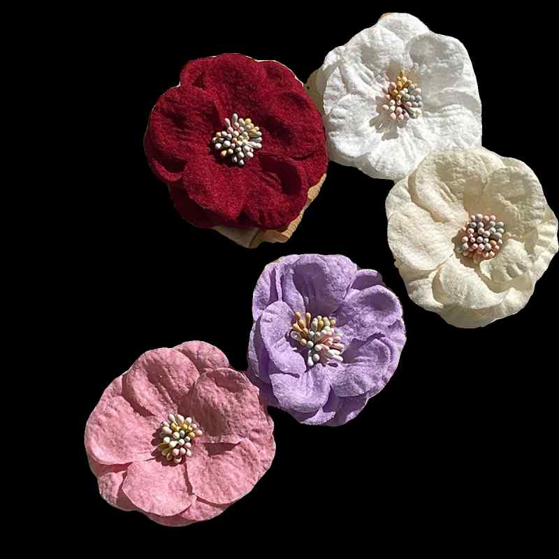 布 花 アクセサリー DIY材料 服 帽子 バッグ デコレーション パーツ 小さい 65cm さざんか シンプル おしゃれ 上品 枯れにくい 白 赤 ピンク