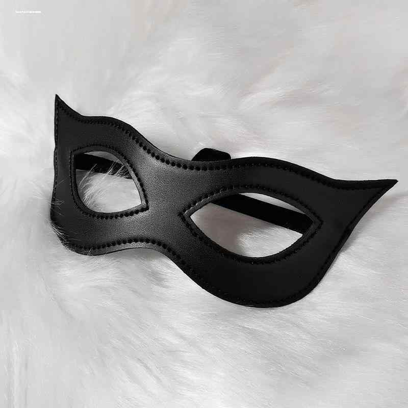 アイマスク レディース おしゃれ 黒 コスプレ 仮装 ハロウィン パーティー キャットウーマン風 フェイクレザー セクシー 半面 マスク