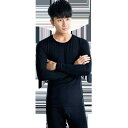 肌着 メンズ モダール 夏 上下セット インナー 下着 長袖 ラウンドネック ロング ズボン下 薄手 冷感 吸湿発散性 通気性 伸縮性 大きいサイズ 無地 黒 グレー 白