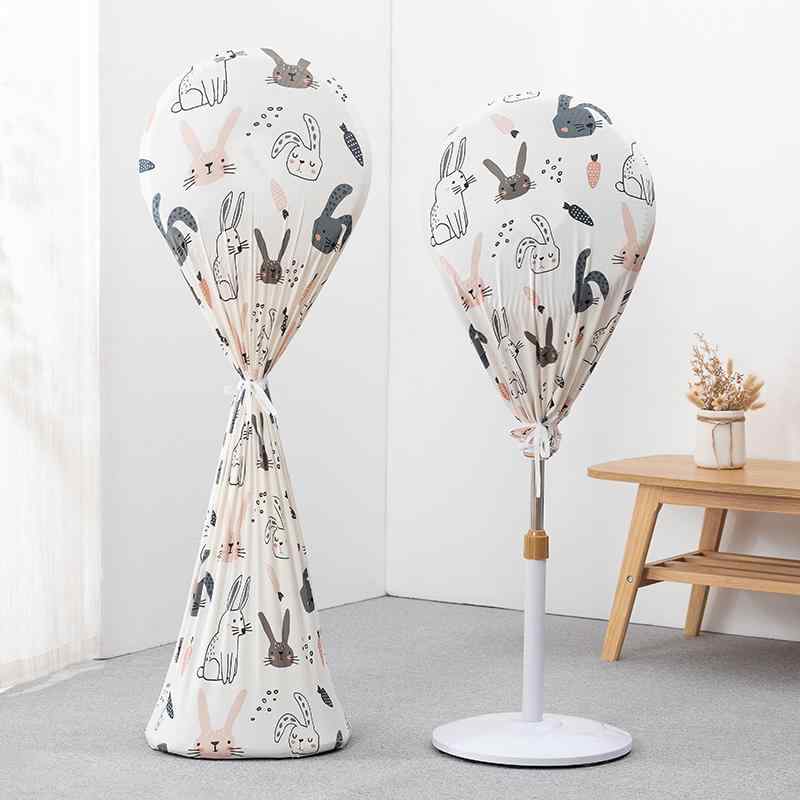 扇風機 保護 カバー 防塵 柔らかい 伸縮性 収納 布 家庭用 フロア スタンド型 卓上 サーキュレーター かわいい うさぎ 鳥 猫 青 ロング フル ショート