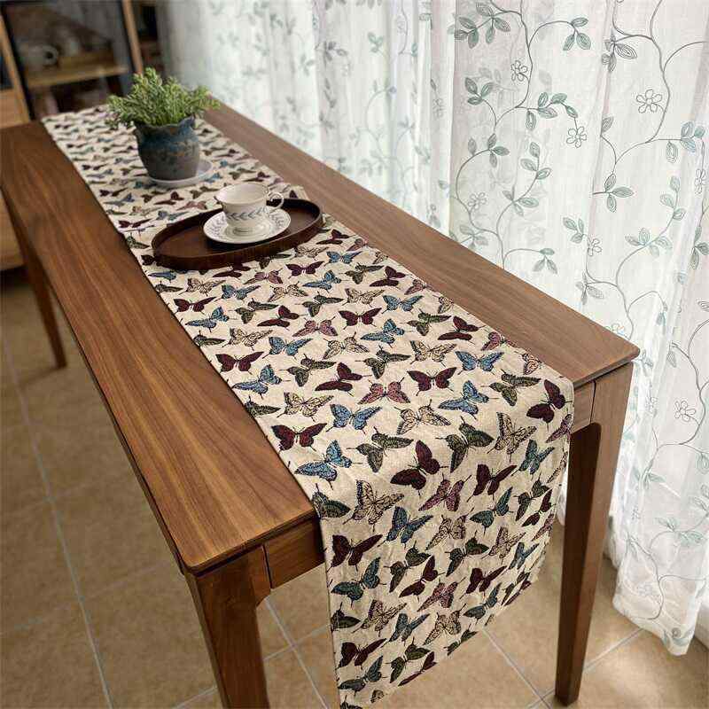 テーブルクロス おしゃれ ランチョンマット ランナー ロング インテリア ダイニング リビング キャビネット 装飾 パーティー アメリカン カントリー レトロ 蝶