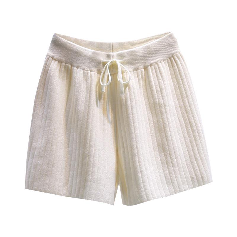 ニット ショートパンツ レディース おしゃれ カジュアル 秋 毛糸 Aライン ワイド ストレート ゆったり ..