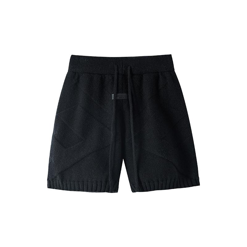Nylon, Rayon, Polyester - ニットショートパンツ レディース おしゃれ カジュアル ハイウエスト ゆったり ショート丈 春秋 脚長効果 リラックス シンプル 体型カバー 柔らかい 着痩せ ルーズ ヴィンテージ風
