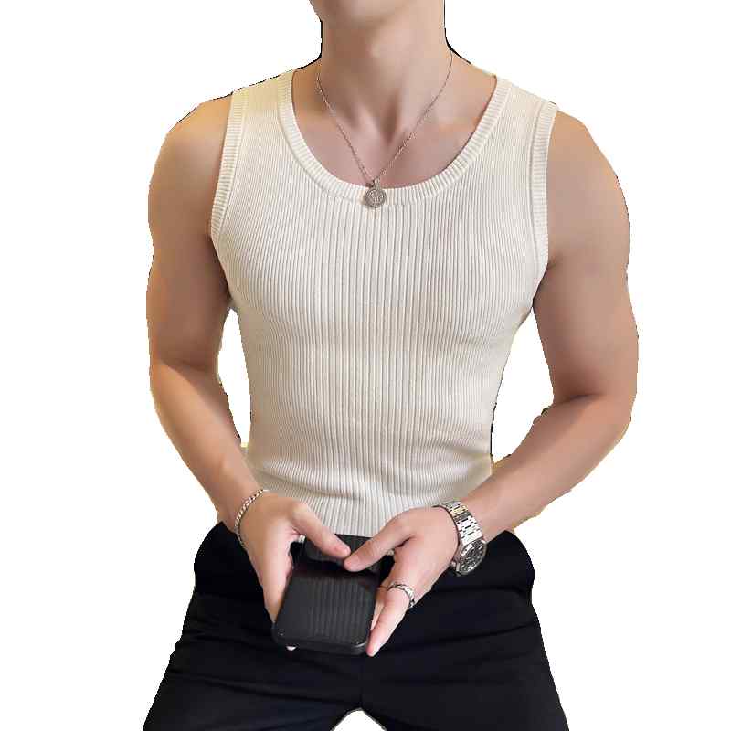 スタイル: ニットベスト シルエット: タイトフィット ネックライン: ラウンドネック サイズ展開: M.L.XL.2XL.3XL カラー: ブラック.オフホワイト.グレー