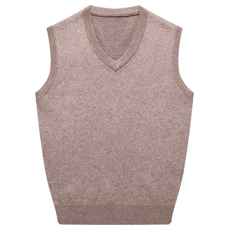 Wool - ベスト メンズ おしゃれ ウール 黒 Vネック 厚手 秋冬 ノースリーブ シンプル ニットウェア ウール