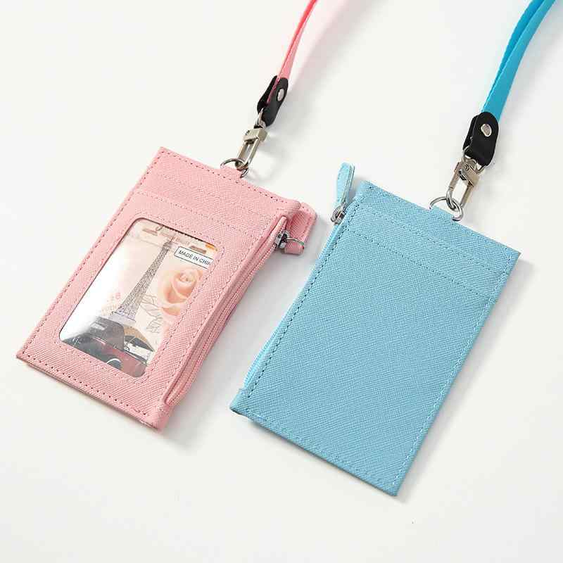 ネックウォレット カードケース メンズ レディース おしゃれ pu 首掛け 紐 多機能 シンプル 薄型 小銭入れ 多ポケット