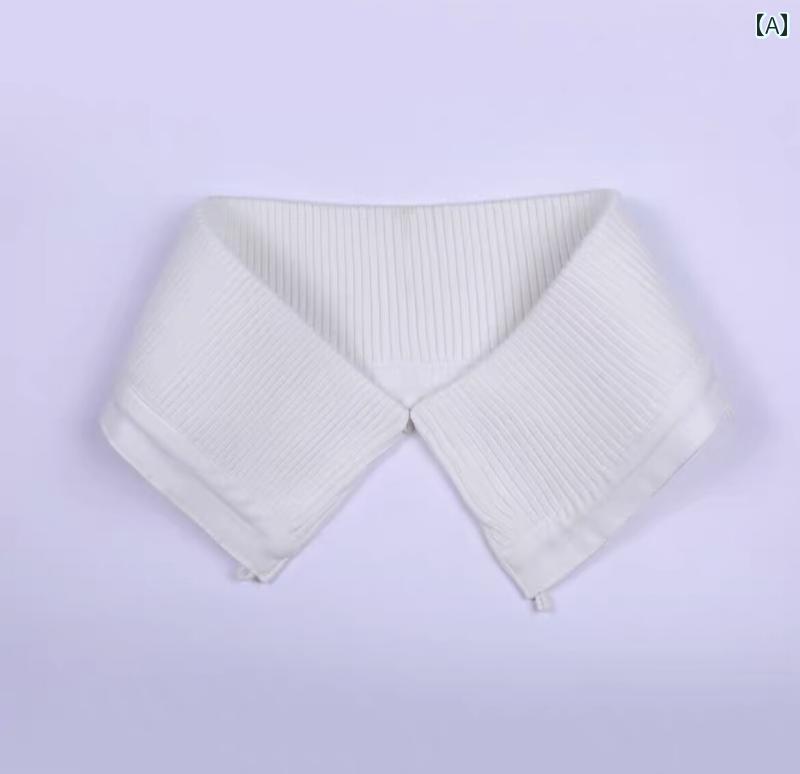 付け襟 冬 ダウン 防汚 取り外し可 洗える コットン ニット リブ プルオーバー 首元カバー アウター