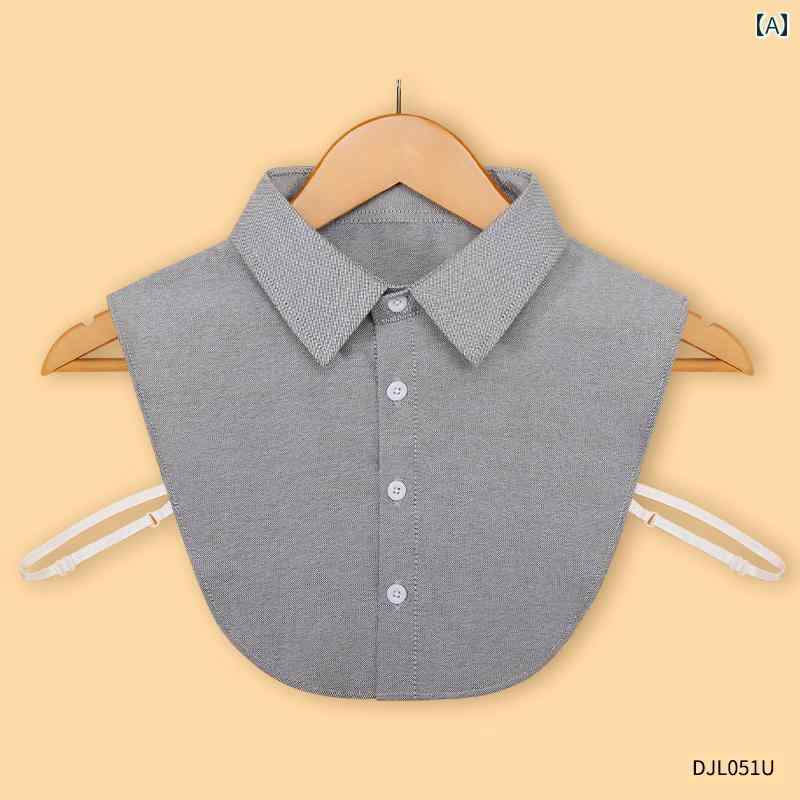 付け襟 グレー 多機能 装飾 シャツカラー 秋冬 ニット セーター スウェット 重ね着 インナー フェイクカラー