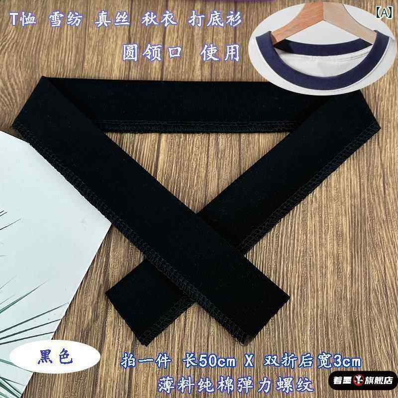 フロントップ楽天市場店の付け襟 Tシャツ 襟 交換用 パーツ 夏 綿 厚手 襟リブ 補修 変形 修復 半袖 軽量 弾力｜アングル2