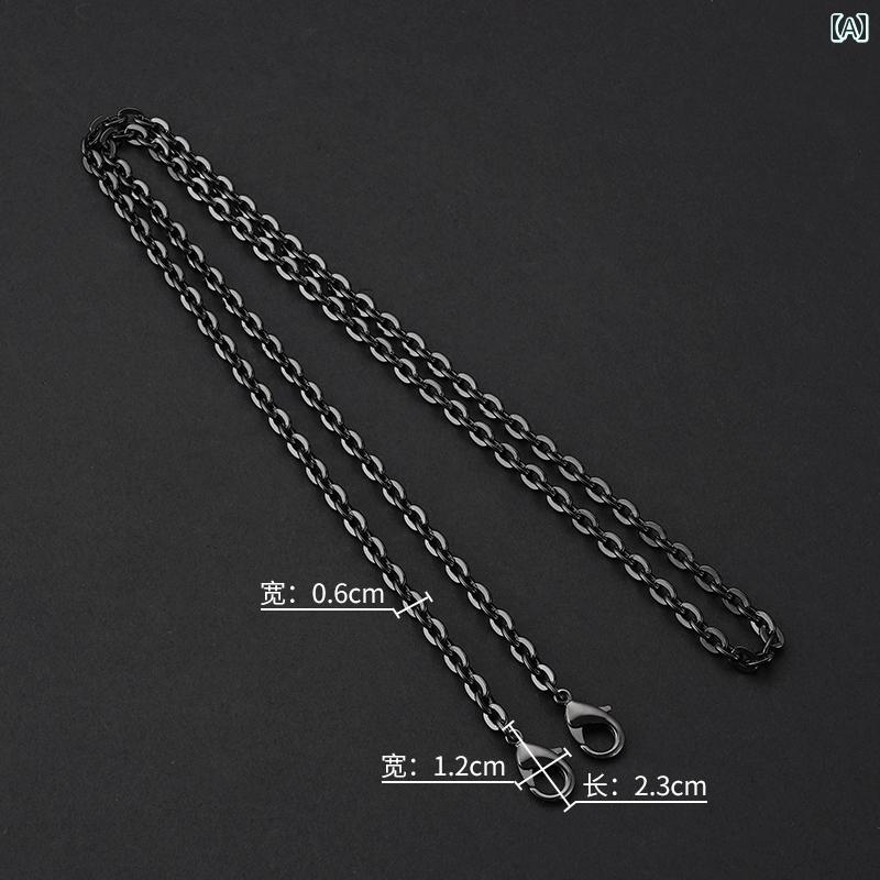 バッグ ショルダーストラップ おしゃれ チェーン 斜め掛け 金属 替え 肩掛け 取り換え用 シンプル レディース メンズ ブラック アクセサリー