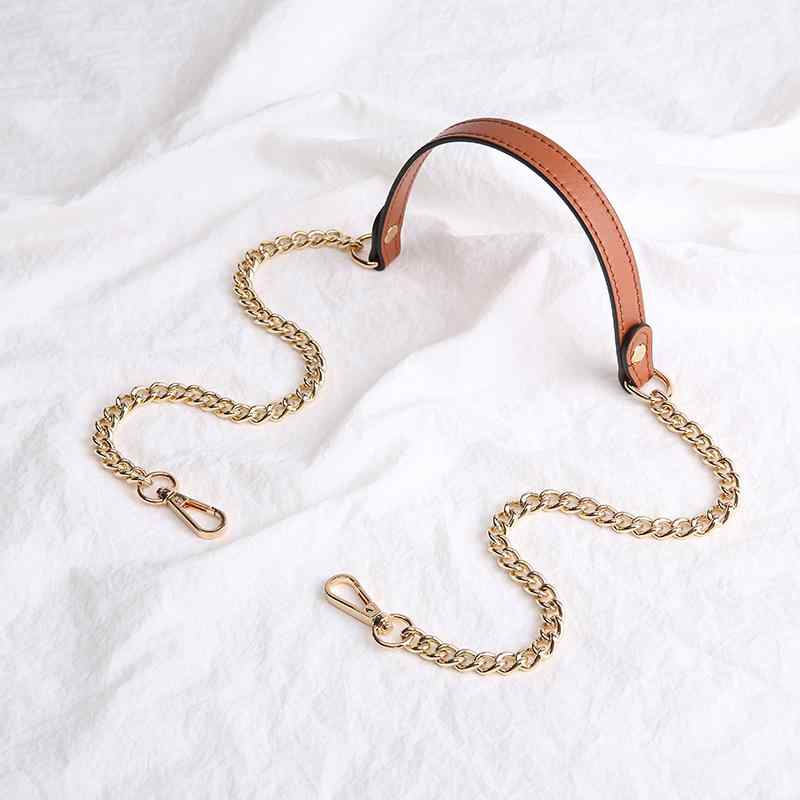 バッグ ショルダーストラップ おしゃれ 肩掛け チェーン 交換用 後付け ゴールド 白 軽量 痛くなりにくい スタイリッシュ