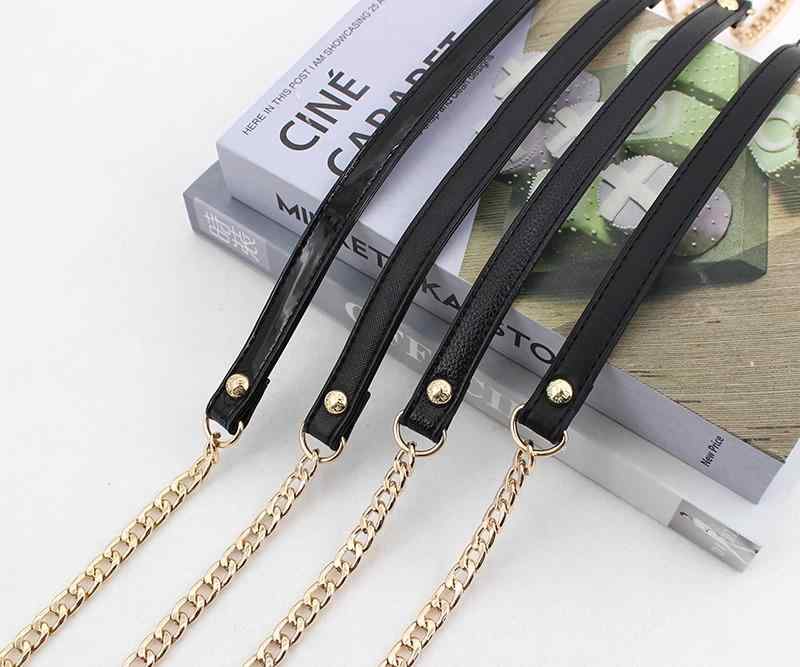 バッグ ストラップ おしゃれ 黒 ライチ柄 漆皮 チェーン 減圧 金属 アクセサリー 斜め掛け ショルダー