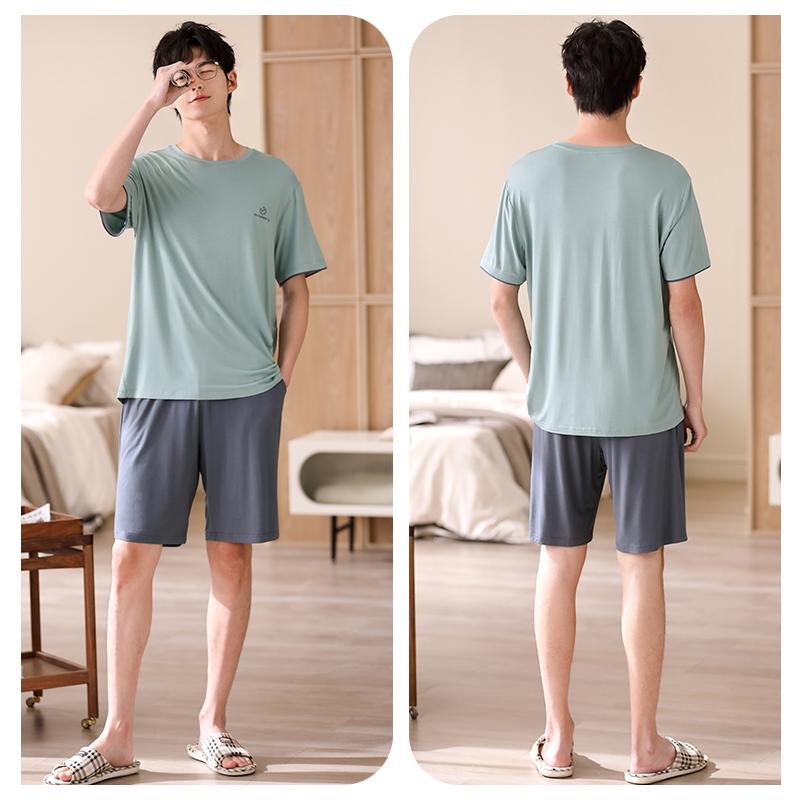 セット内容: 2点セット デザイン: 切り替えデザイン パンツ丈: ショートパンツ 素材: モダール95%.ポリウレタン5% パンツ仕様: ウエストゴム シーン: カジュアル.ルームウェア 厚さ: 薄手 袖丈: 半袖 襟型: 丸首 柄: 無...