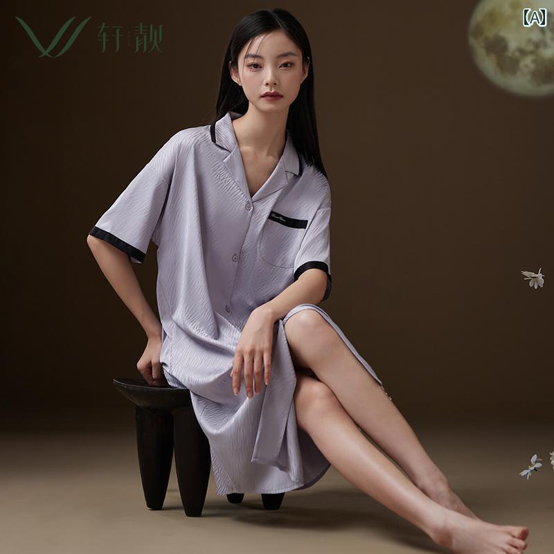 パジャマ レディース メンズ おしゃれ 快適 夏 涼しい 涼しい 薄手 半袖 シャツ ネグリジェ セットアップ 家着 ルームウェア シンプル