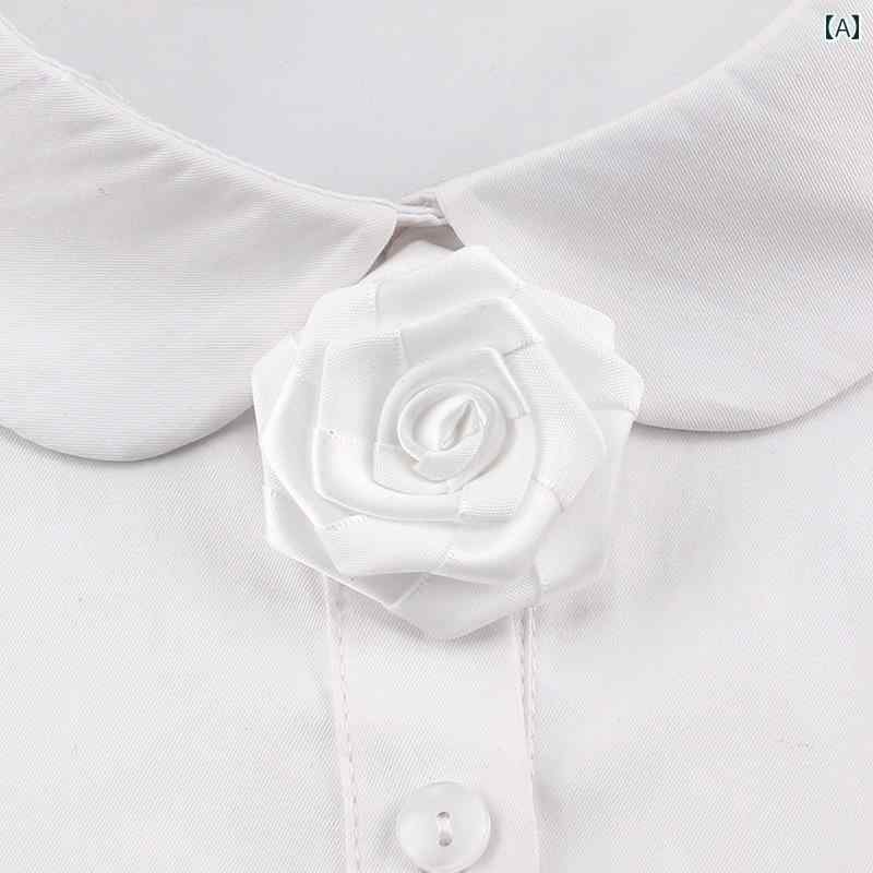 コサージュ バラ 韓国 ピン 男女兼用 小さめ アクセサリー シンプル おしゃれ 普段使い 入学式 パーティー 胸元 白 紫 黒