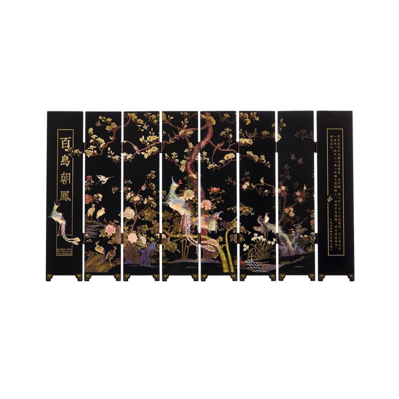 インテリア 置物 小さい 屏風 卓上 ディスプレイ 中国風 鳥 おしゃれ スクリーン オブジェ 上品 漆器 ..