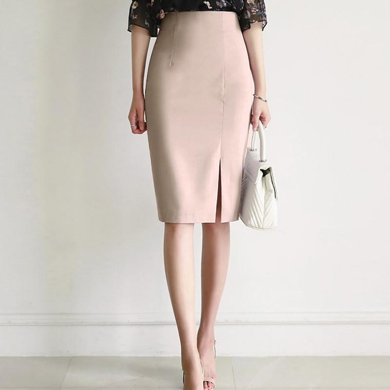 スカート レディース おしゃれ ブラック 前スリット タイトスカート ハイウエスト きれいめ 通勤 オフィス 春秋 ミディ丈 シンプル 上品 フォーマル 仕事 体型カバー