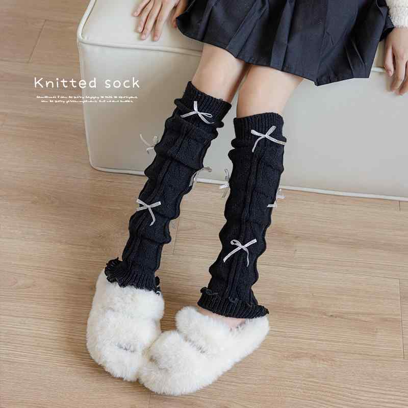 女の子 キッズ 子供 おしゃれ ルーズソックス 春秋 白 リブ 花柄 レース リボン ロング かわいい 秋冬 ..