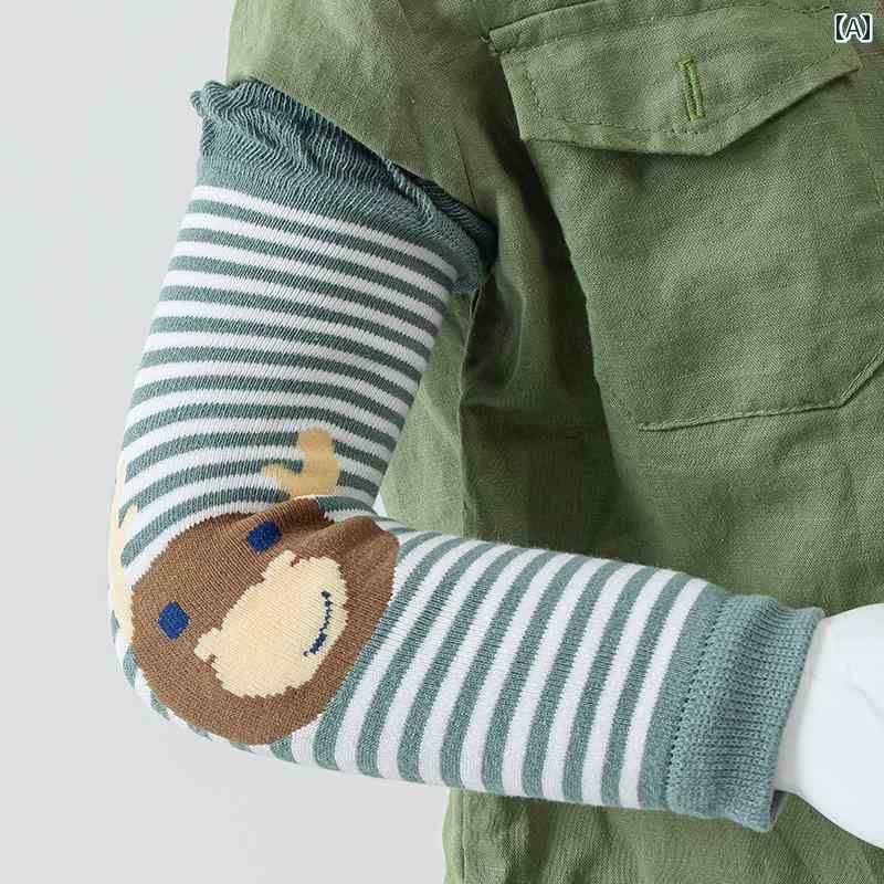 アームカバー 子供 秋冬 暖かい 厚手 カートゥーン 柔らかい ボーダー 綿 可愛い ...
